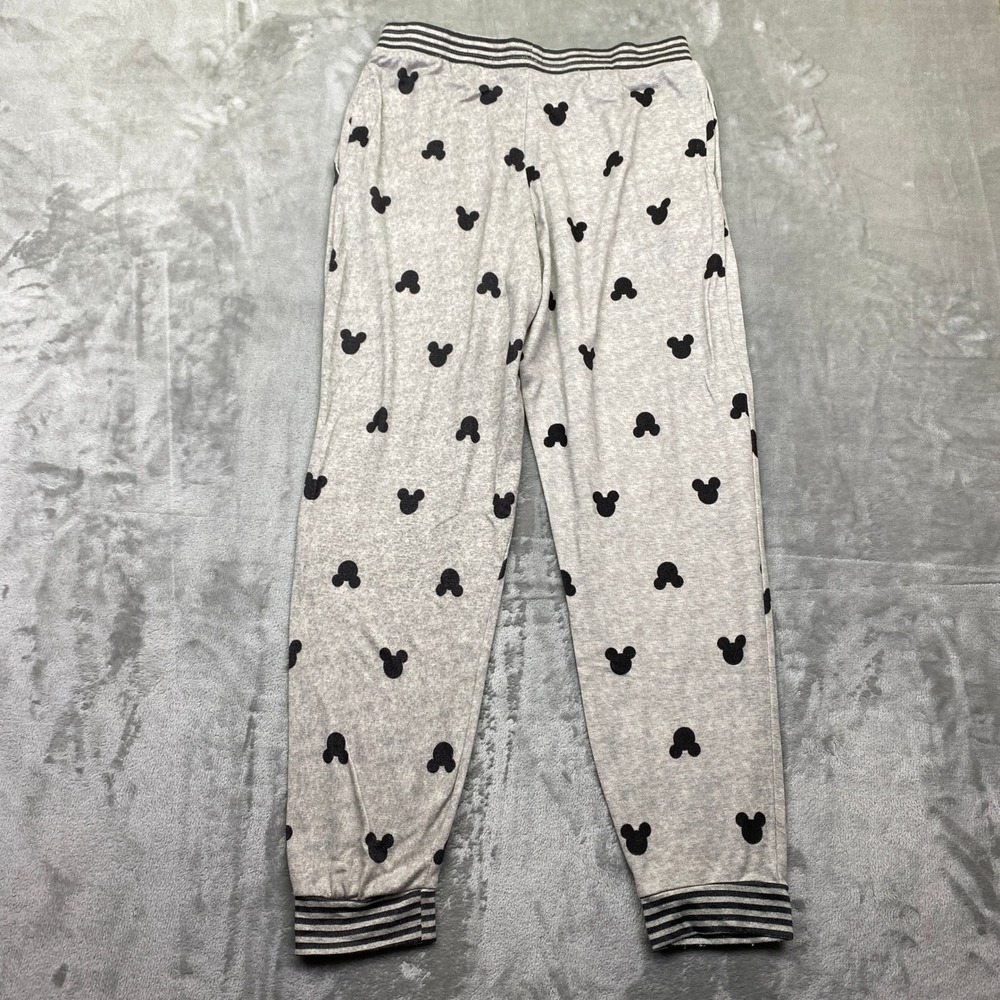 Disney Mickey Mouse Pajama‎ Set Gray Long Sleeve Top Pants Women's Medium - Picture 15 of 16